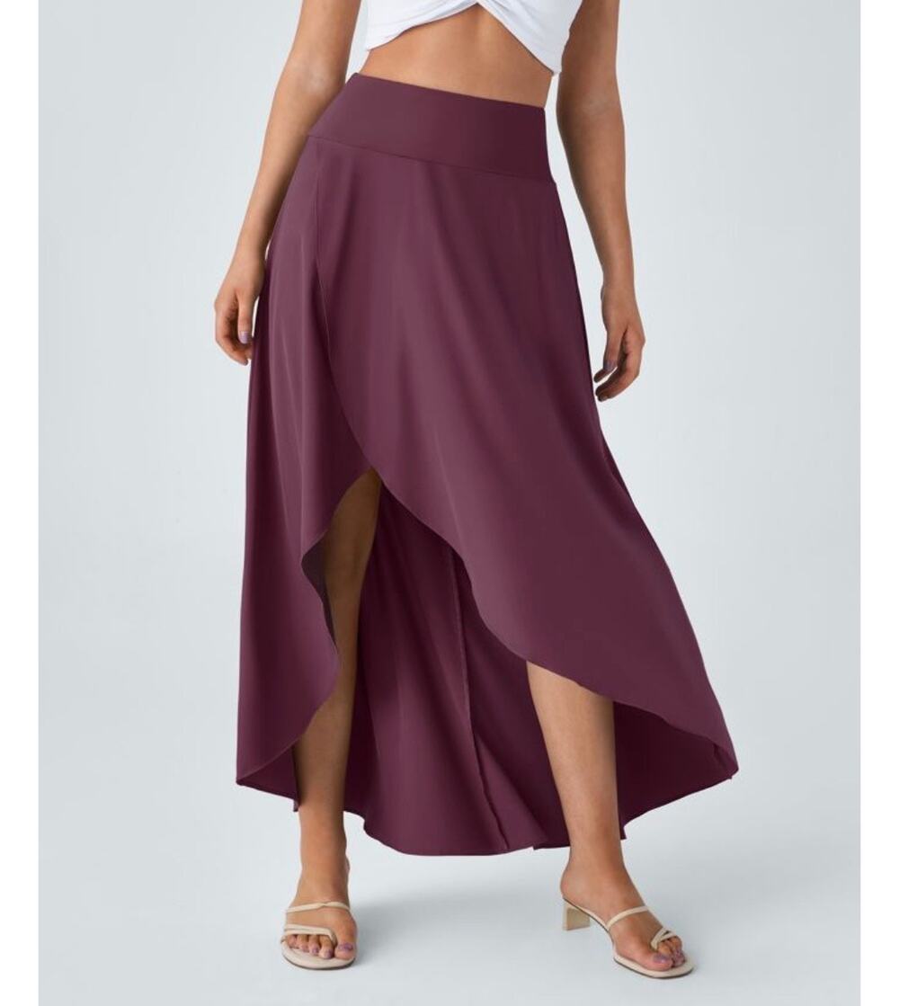 Halara Medium Breezeful Maxi Skirt Hi-Low Quick-Dry Stretch Pull-On High Waist